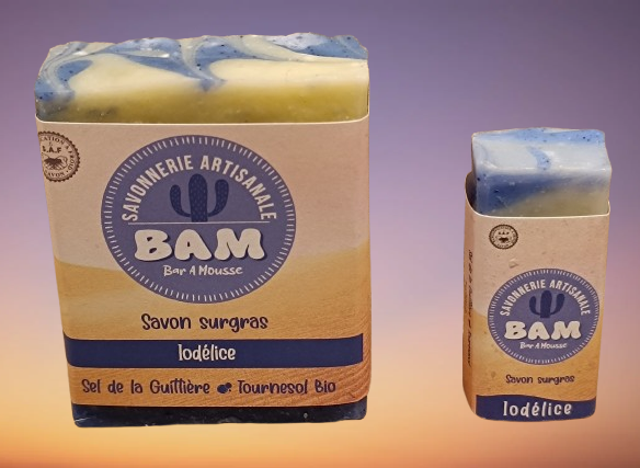 Savon solide surgras &agrave; l&rsquo;argile blanche, huile de Tournesol et sel de la Guitti&egrave;re